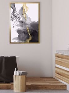 Quadri astratti moderni in oro grigio di grandi dimensioni per soggiorno  con cornice dorata per arredamento soggiorno 75x150 cm/(30x59 pollici) con  cornice dorata : : Casa e cucina