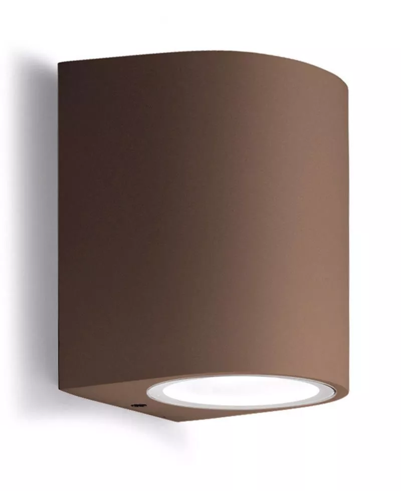 Applique per esterno marrone corten ip44 gu10 luce verso il basso mazzola  luce - 689D