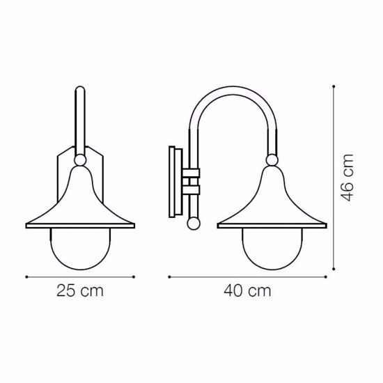 Cima ap1 applique lanterna da esterno corten marrone ip43 ideal lux