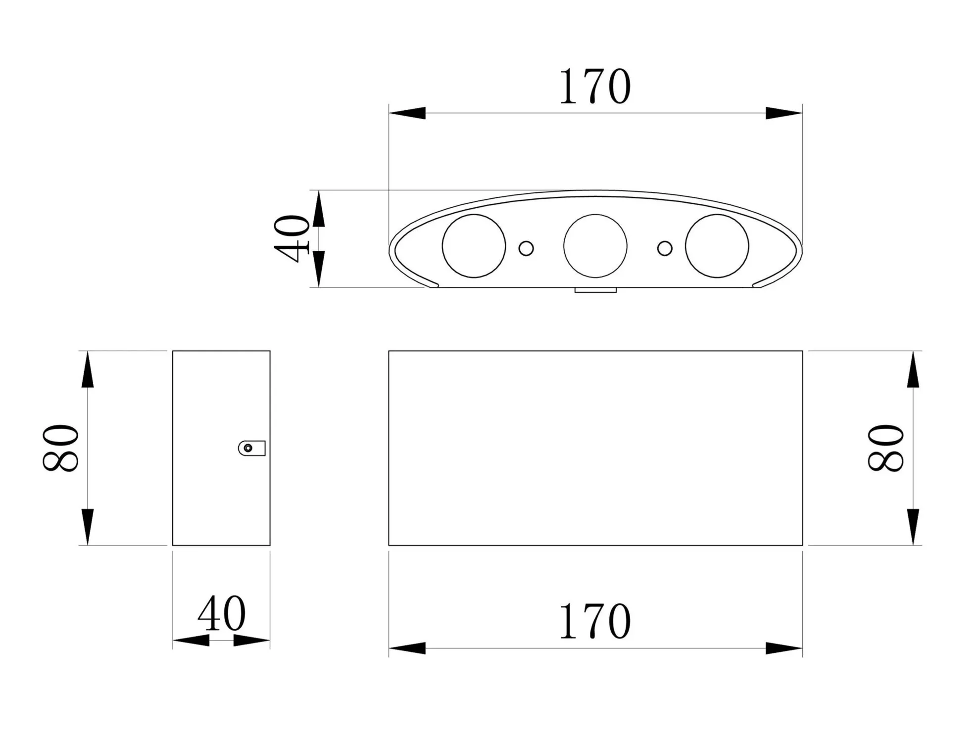 Applique da esterno nero moderno ip54 illuminazione architettonica led 6w  3000k - 7FD4