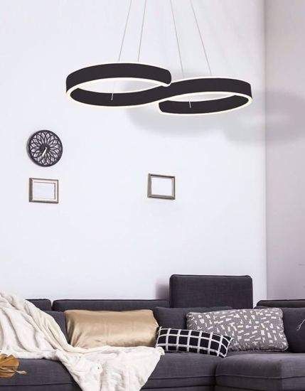 Lampadario design moderno per soggiorno nero led 4000k 50w