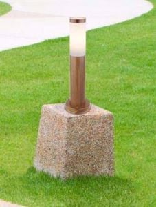 Lampione da giardino marrone effetto legno ip44 acciaio inox