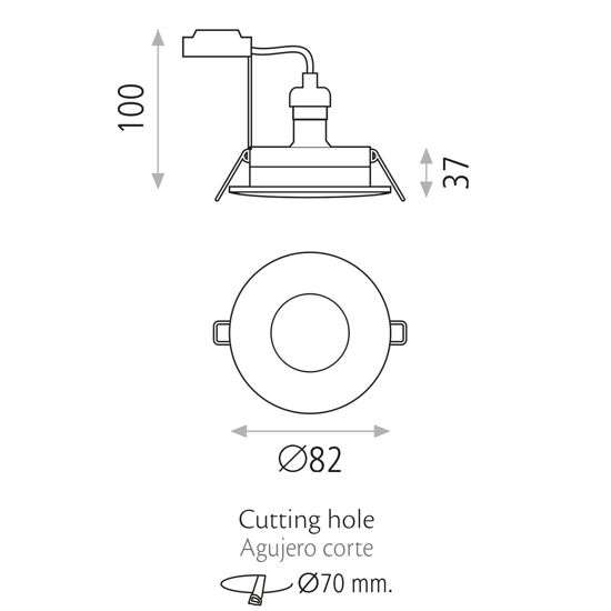 Faretto da incasso per bagno doccia ip54 rotondo cromo