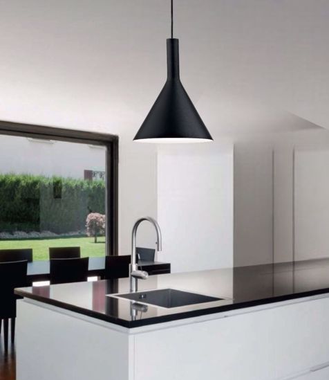 Ideal lux cocktail sp1 small lampadario nero per cucina moderna