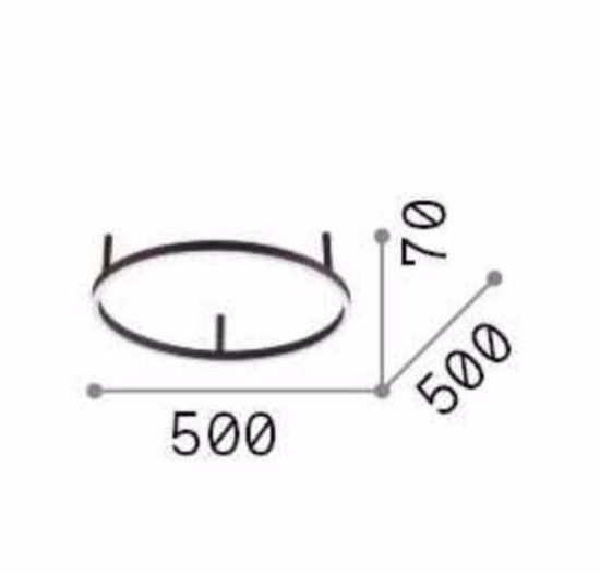 Ideal lux plafoniera led oracle slim pl d050 round nero 3000k 32w