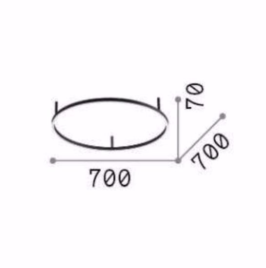 Ideal lux oracle slim pl d070 round plafoniera a led 3000k nera 70cm