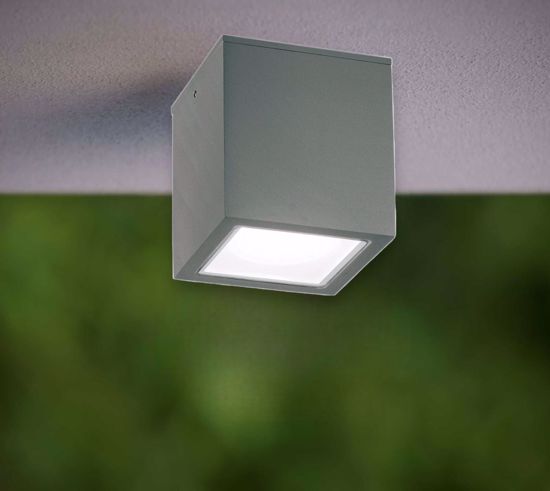 Ideal lux faretto per esterno led techo pl1 small cubo antracite ip54