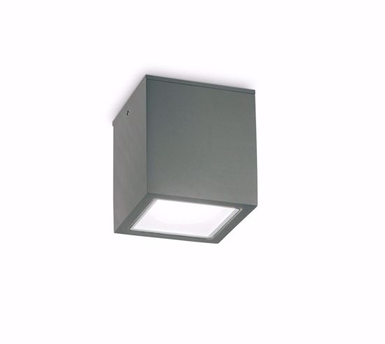 Ideal lux faretto per esterno led techo pl1 small cubo antracite ip54