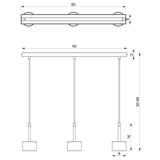 Lampadario 3 luci blu oro per soggiorno moderno