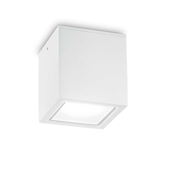 Techo pl1 big plafoniera da esterno balcone ip54 cubo bianco gu10