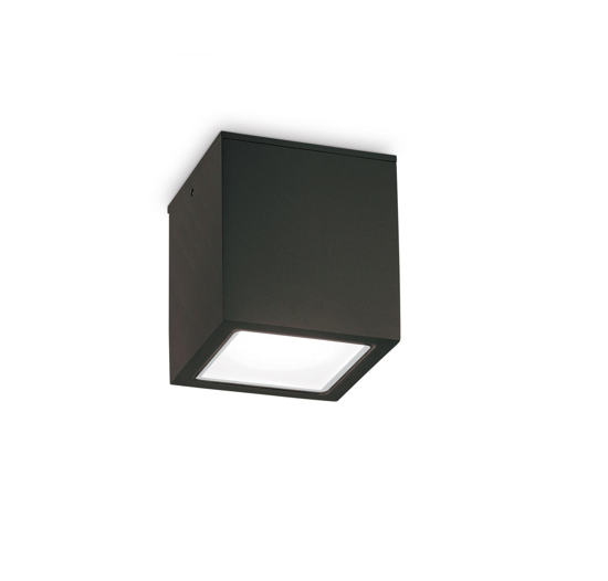 Techo pl1 big plafoniera da esterno ip54 ideal lux cubo nero