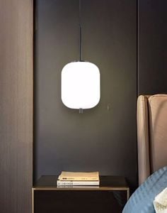 Lampadario da comodino vetro bianco nera per camera da letto