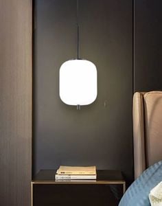 Lampadario da comodino vetro bianco nera stanza da letto