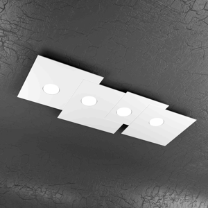 Plafoniera top light plate moderna bianca rettangolare