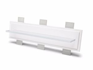 Applique da incasso led gesso e vetro satinato 60cm 12w 3000k mensola luminosa 2kg