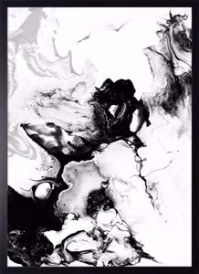 Mazzola luce quadro stampa astratta canvas 70x70 cornice nera - 74FC