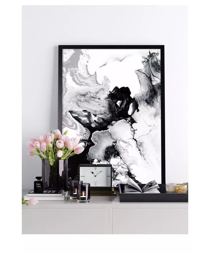 Quadro astratto Double Face quadro bianco nero ragazza Wall Art