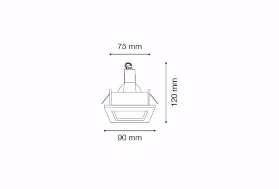 Funky fi ideal lux faretto quadrato da incasso brunito per controsoffitto