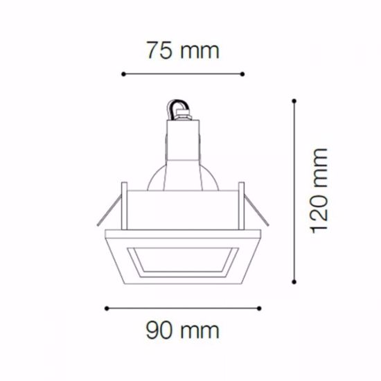 Ideal lux funky fi faretto nero quadrato da incasso per controsoffitto