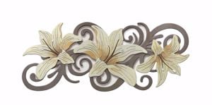 Quadretto floreale decorato glitter argento 35x35 - 65F0
