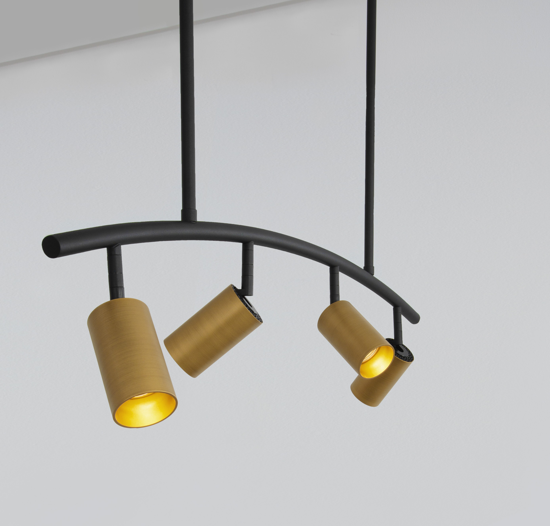 Lampadario da soffitto per cucina con luci nero oro orientabili gu10