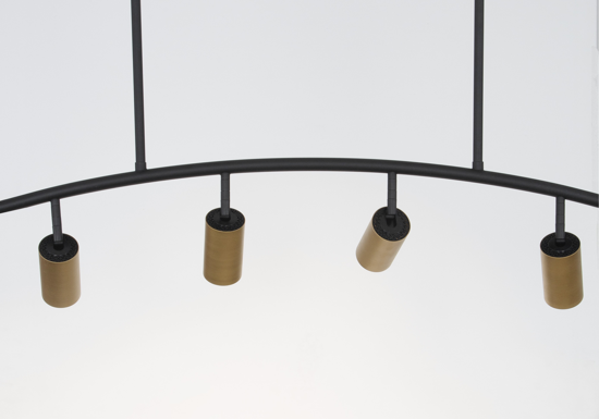 Lampadario da soffitto per cucina con luci nero oro orientabili gu10