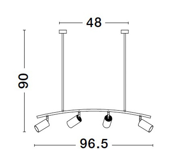 Lampadario da soffitto per cucina con luci nero oro orientabili gu10