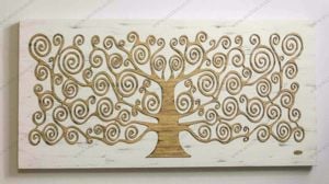 Quadro albero della vita 80x56 legno decorato per soggiorno - 64AC