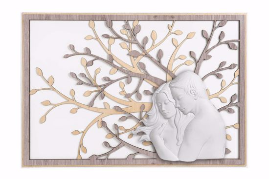 Capoletto moderno coppia innamorati 105x72 marmorino albero della vita rovere