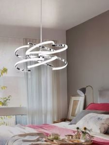 Lampadario a led stanza da letto moderna 70w 3000k cromo nest perenz