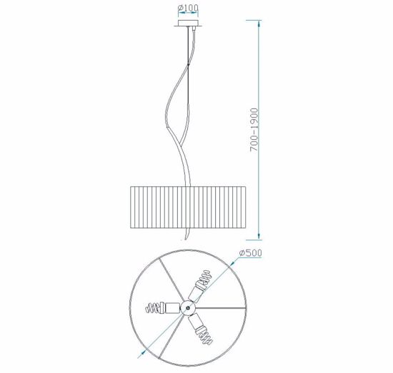 Lampadario stanza da letto moderna paralume tessuto rigato metallo cromo