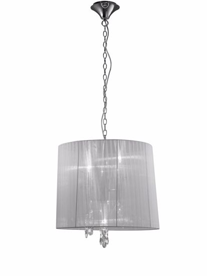 Lampadario stanza da letto paralume organza grigio