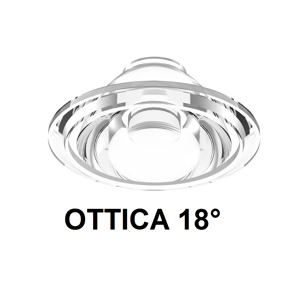 Lente ottica 18 gradi accessorio per faretto 14w 48v serie