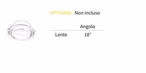 Lente ottica 18 gradi accessorio per faretto 14w 48v serie