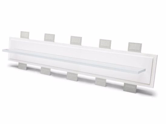 Grande applique in gesso led da incasso mensola vetro satinato 19w 4000k