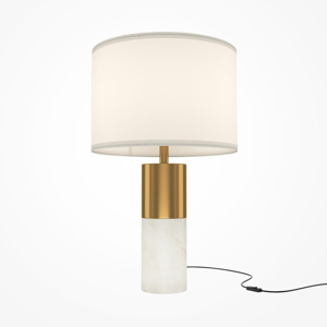 Lume lampada da tavolo per salone marmo bianco finitura ottone - 7D28