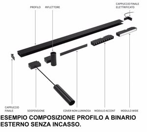 Tappo di chiusura per binario monofase nero ideal lux