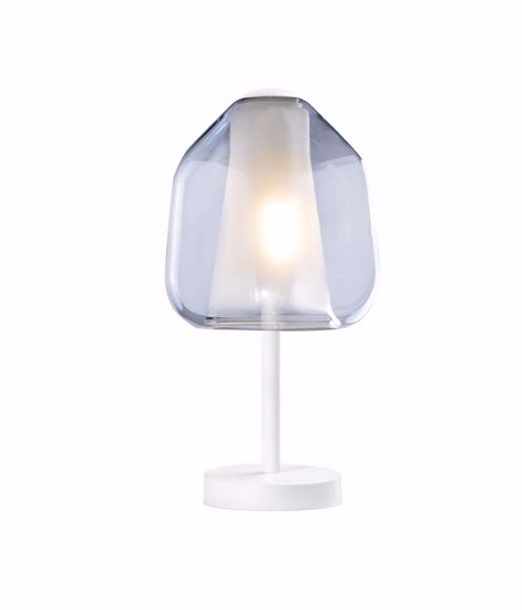 Lampada da comodino double skin toplight per camera da letto moderna bianco blu