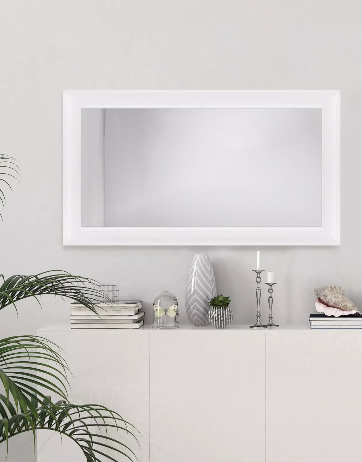 Specchio con cornice da parete rettangolare Gaia bianco 170 x 60