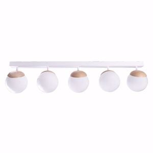 Lampada da soffitto moderna bianca legno faretti orientabili