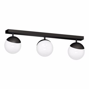 Plafoniera lampada nera da soffitto 3 luci led sferici orientabili