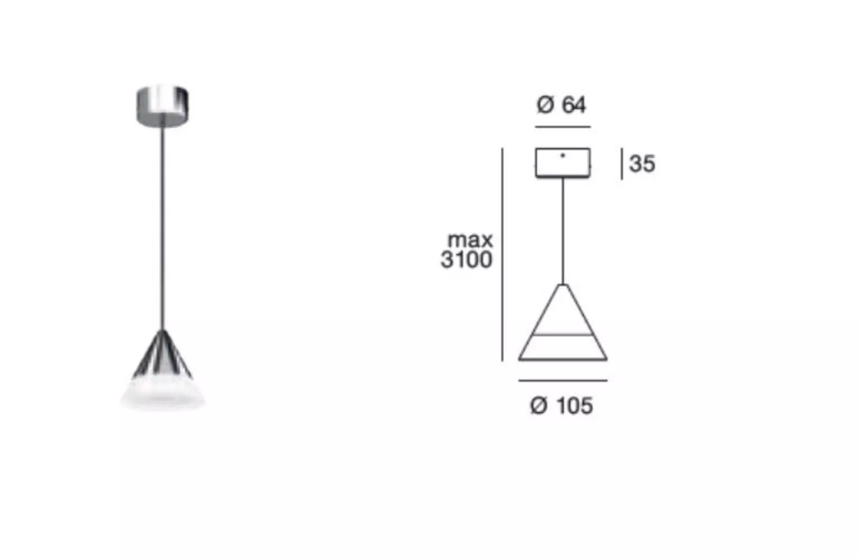 Lampadario Moderno Vivian LED cromo, in alluminio, D. 60 cm, 2750 LM