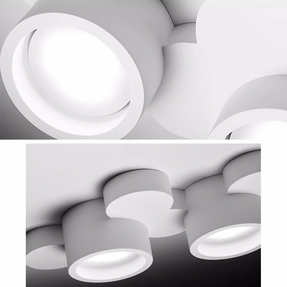 SFORZIN CHIO Lampada da Soffitto o Parete in Gesso 5 luci