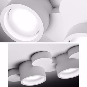 MAZZOLA LUCE Plafoniera design moderna gesso bianco squadrata quadrati  lampadine gx53 led intercambiabili luminosa Alta qualità