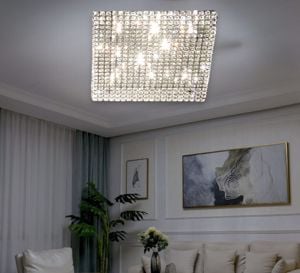 Admiral pl8 grande plafoniera per salone quadrata con cristalli ideal lux