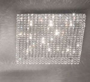 Admiral pl8 grande plafoniera per salone quadrata con cristalli ideal lux