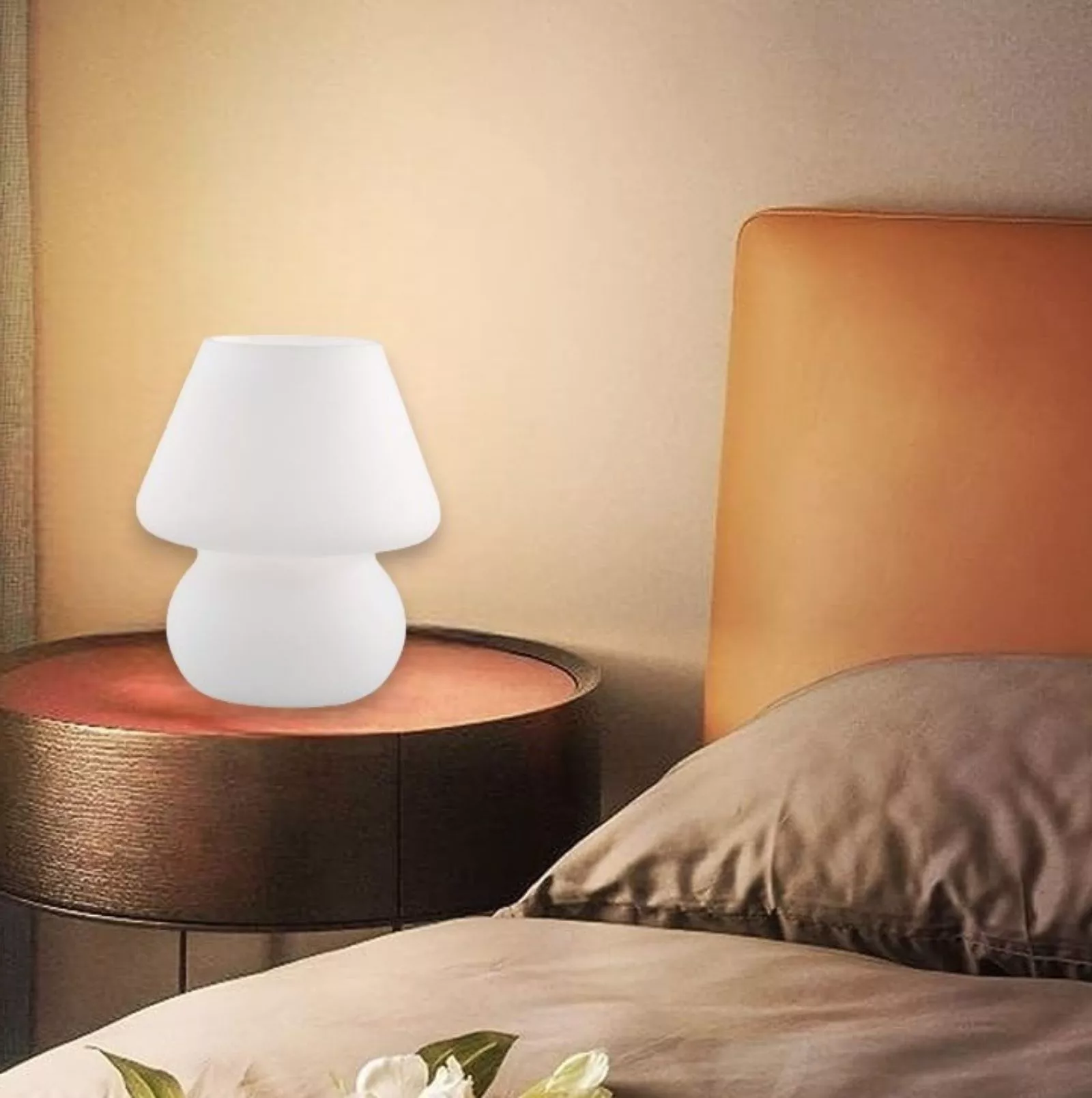Lucide Illuminazione Lampada da comodino con base in metallo e diffusore in  vetro dal design moderno collezione Maloto