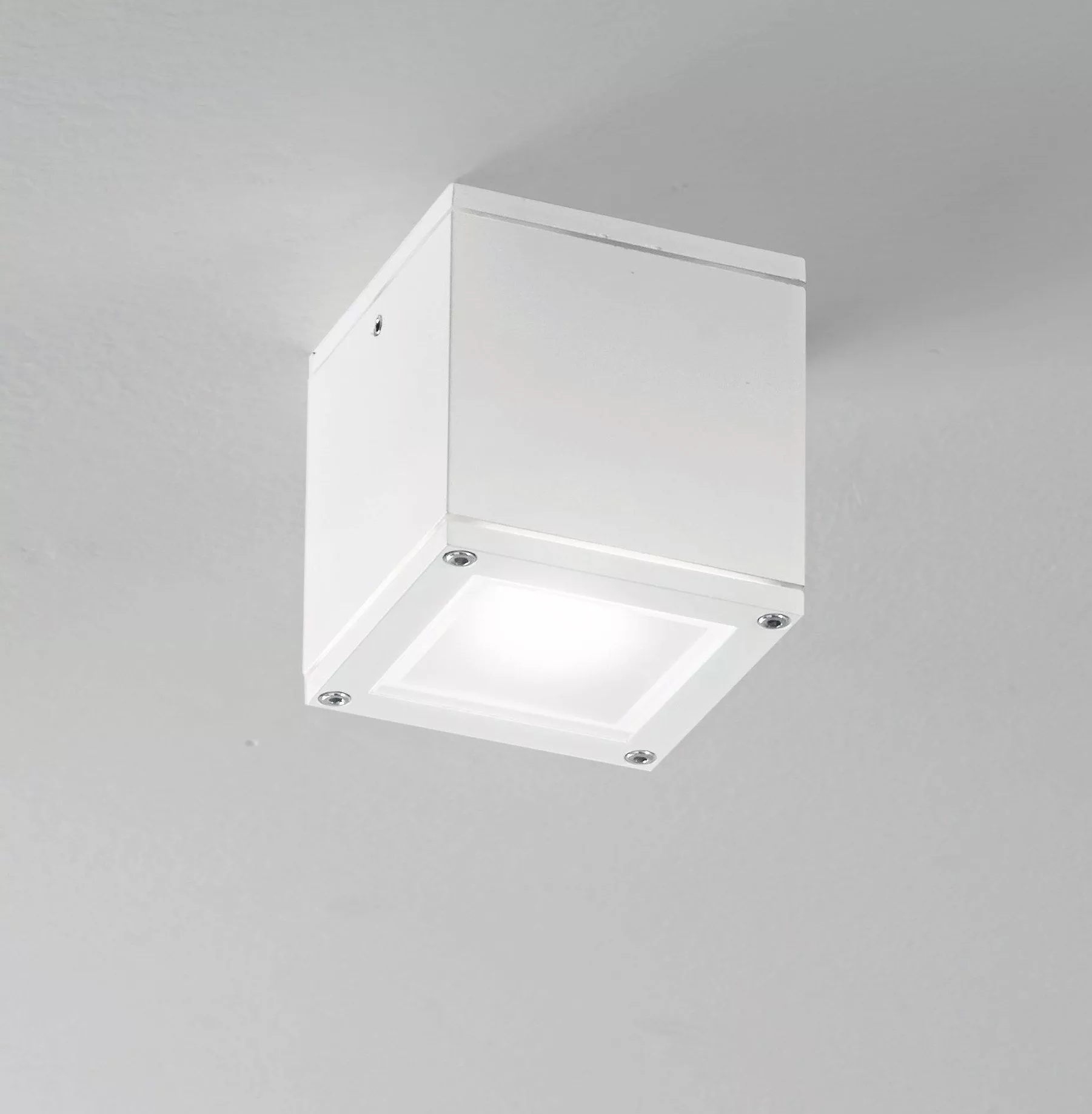 Faretto da soffitto per esterni gu10 220v ip54 cubo bianco - 575