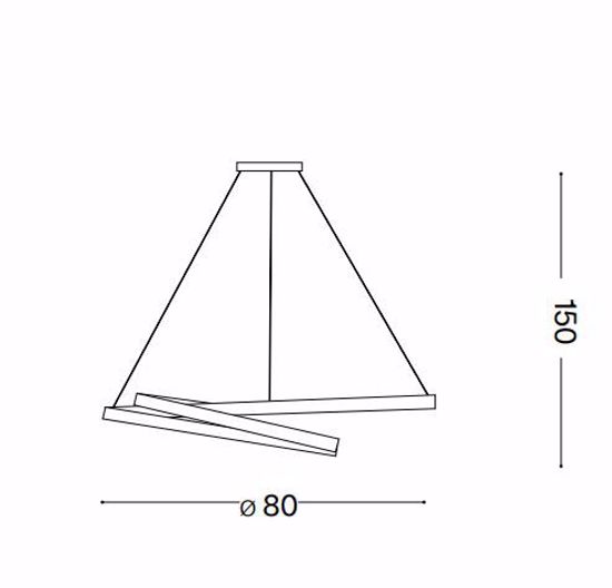 Lampadario led design moderno 3000k oz sp d80 nero ideal lux