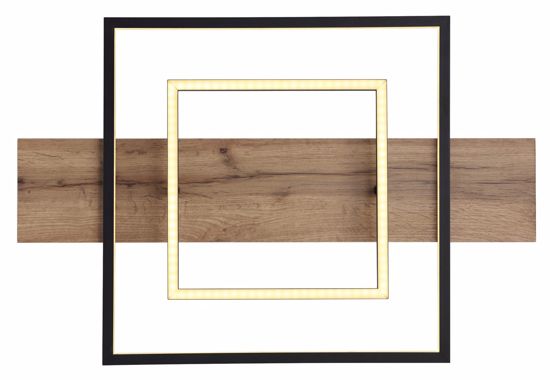 Plafoniera di legno led 24w 3000k dimmerabile moderna nera